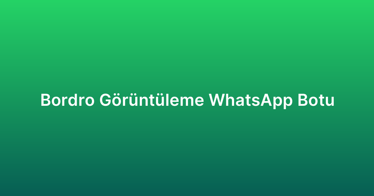 Bordro Görüntüleme WhatsApp Botu