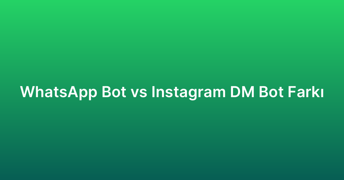 WhatsApp Bot vs Instagram DM Bot Farkı