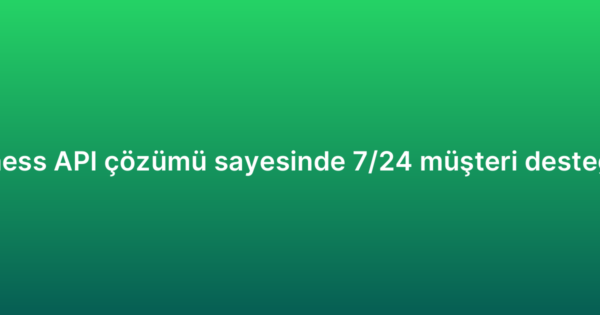 WhatsApp Business API çözümü sayesinde 7/24 müşteri desteği nasıl sağlanır?