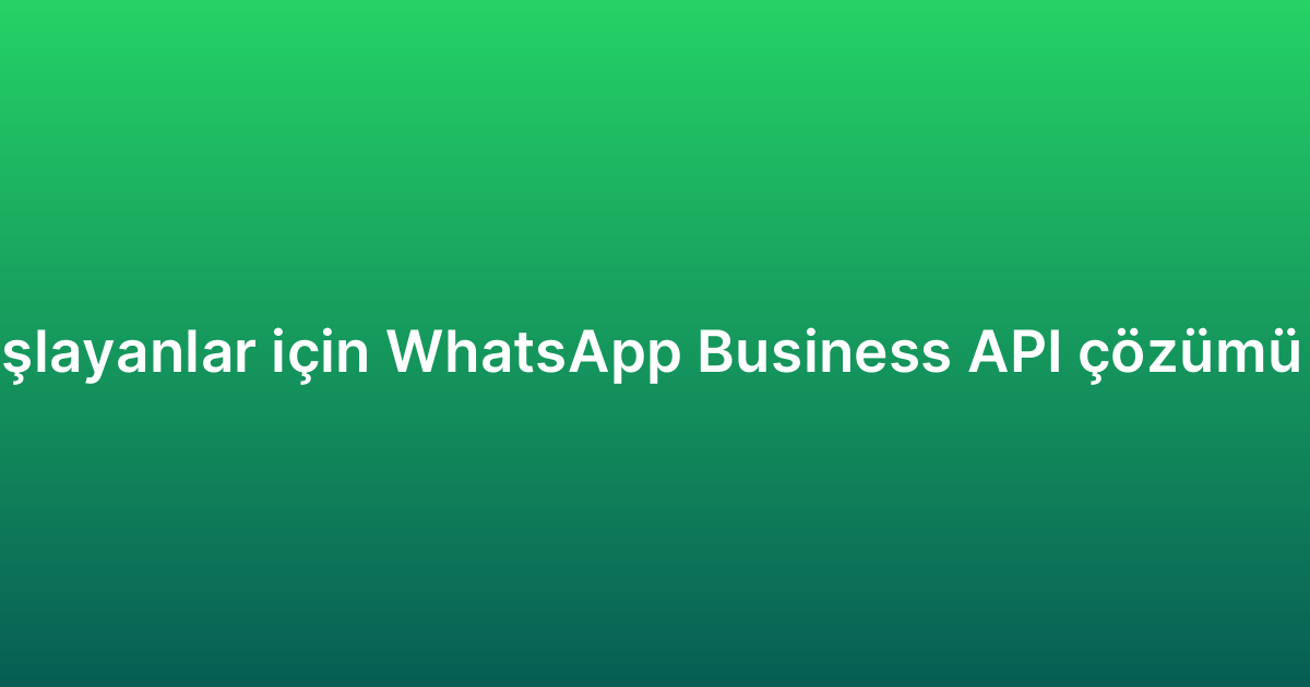 Yeni başlayanlar için WhatsApp Business API çözümü rehberi